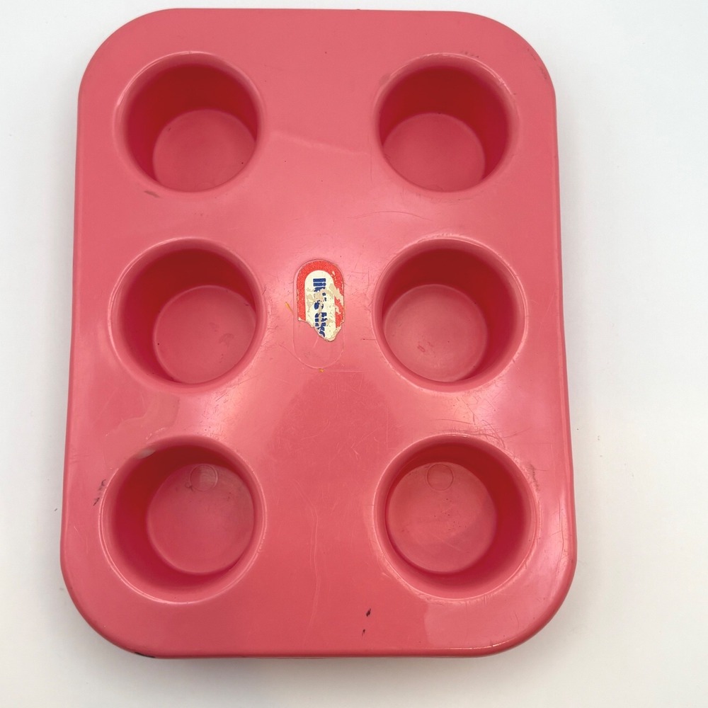 Vintage Little Tikes Play Food Pink Muffin‎ Pan Cupcake Tin Fun With Food 1980s